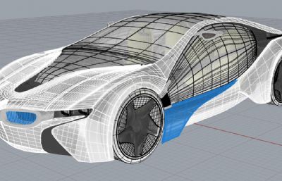 宝马概念车,跑车-犀牛建模,3DM格式