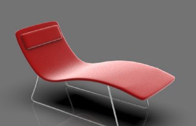 简约风躺椅3D模型素模