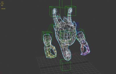 紫色雷精灵3D模型,带DDS格式贴图,有绑定,带攻击,死亡等动作,MAX,FBX两种格式