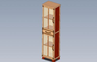 立具柜,立式酒柜书柜STP格式模型
