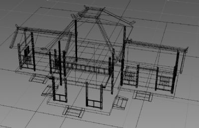 房子,二层小屋古代建筑3D模型
