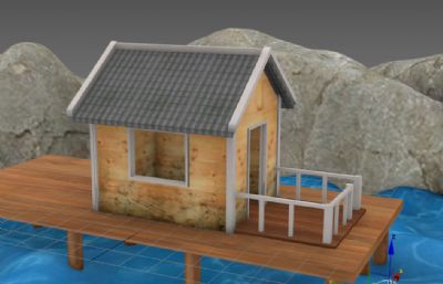 水上小木屋场景3D模型