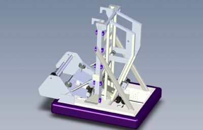 一个带液压装置的机器人车STEP格式模型