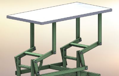 可折叠的工作台,桌子Solidworks图纸模型,附STEP格式文件