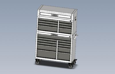 双排移动储物柜STP格式模型
