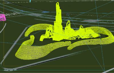 绿水青山就是金山银山小品设计3D模型