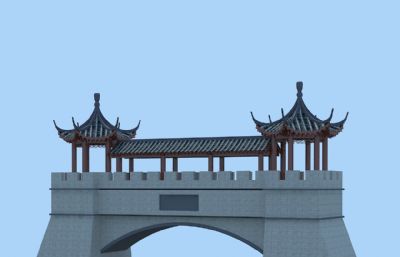 北京三里屯,景区大门3D模型