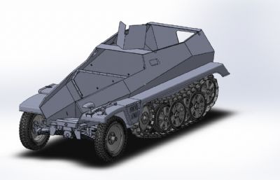 履带驱动轻型装甲车,步战车Solidworks2020图纸模型