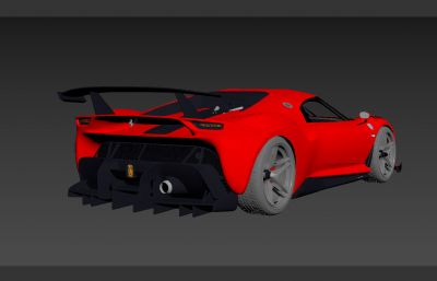 2019款法拉利P80C跑车3D模型素模