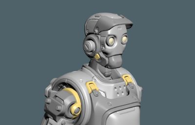 人工智能机器工人3D模型
