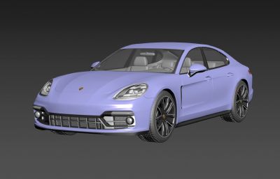 保时捷Panamera GTS汽车3D模型,MAX+FBX格式,标准材质