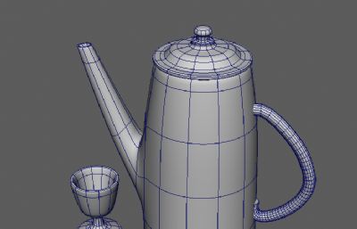 水壶+酒杯maya模型素模