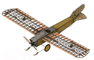 旧时期飞机展示航模STEP格式模型