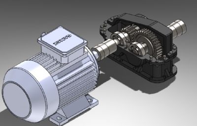 一级圆柱减速齿轮箱Solidworks设计模型