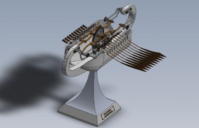 机械传动划桨划艇结构摆件Solidworks设计模型
