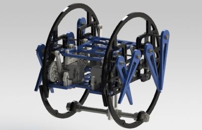 仿生圆形蜘蛛可步行,翻滚机器人玩具Solidworks设计模型