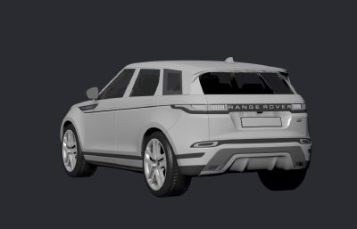2019款路虎极光Evoque汽车3D模型,MAX+FBX格式
