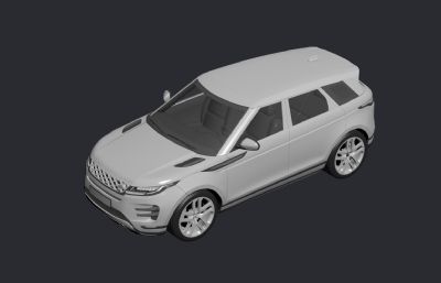 2019款路虎极光Evoque汽车3D模型,MAX+FBX格式