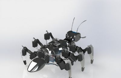 仿生六足机械蚂蚁机器人图纸模型,STP,IGS格式