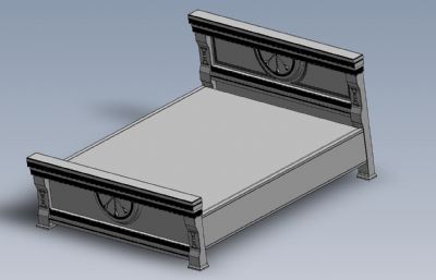 普通木制大床Solidworks设计模型