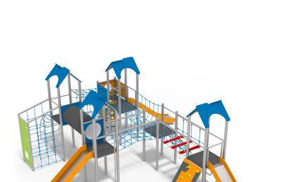 攀爬网,滑梯等室外儿童游乐设施Solidworks设计模型