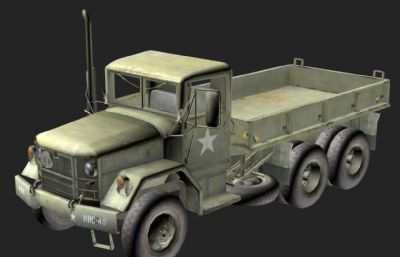 army druck军用卡车3D模型,MAX,OBJ两种格式,dds贴图,文件已塌陷