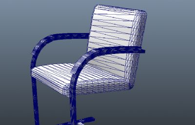 简单的弓形办公椅maya模型