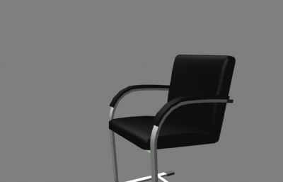 简单的弓形办公椅maya模型