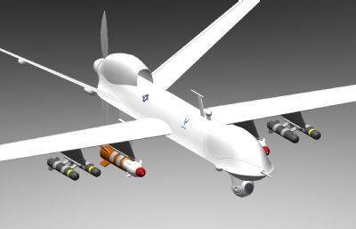 挂载导弹的无人机Solidworks图纸模型