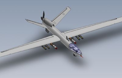 挂载导弹的无人机Solidworks图纸模型