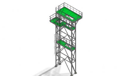 钢结构多层施工平台支架STP格式模型