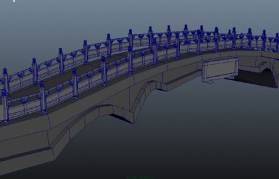 天下桥,仿古石桥,拱桥maya模型,MB,FBX格式源文件
