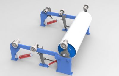 布匹生产卷轴机械Solidworks设计模型