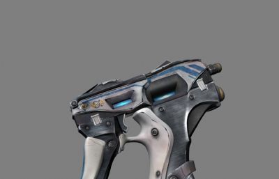 SMG科幻手枪,自动机枪maya模型,MB,FBX两种格式