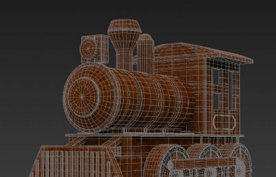木制玩具小火车玩具3D模型