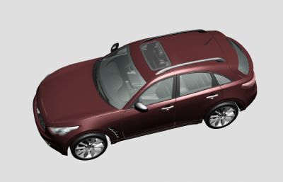 英菲尼迪FX50汽车3D模型,MAX+FBX格式