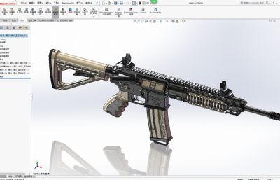 NB416-D卡宾枪SLDWORKS图纸模型,附IGS格式文件,非实体模型(网盘下载)