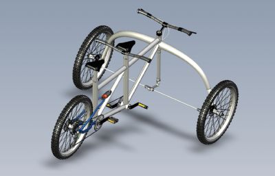 三轮双人自行车IGS格式图纸模型