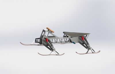 雪地车,雪橇车Solidworks设计图纸模型