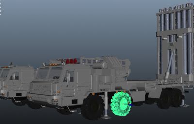 S-350防空导弹f发射系统maya模型,MB,FBX文件