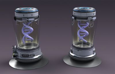 DNA存储装置,科幻立医疗仪器操控台3D模型