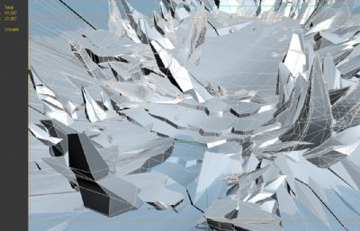 卡通风格的冰山,暗河冰河,冰窟场景3D模型