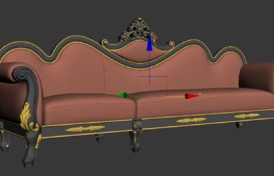 真皮多人沙发3D模型