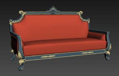 轻奢单人宽版沙发3D模型