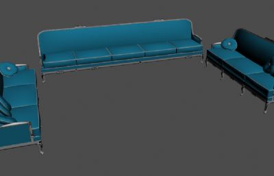地中海风格的客厅沙发组合3D模型