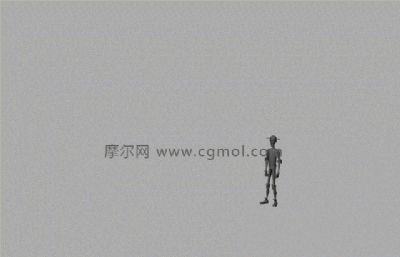 卡通戴帽男人,带标准的人类跳跃动画,带绑定Maya模型