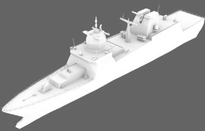 巴登-符腾堡级护卫舰3D模型白模