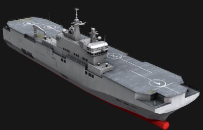 法国米斯特拉尔号登陆舰3D模型低模