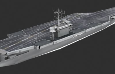尼米茲号航母3D模型低模,DDS贴图