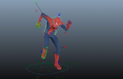 蜘蛛侠maya模型,带绑定,带跳舞尬舞动画